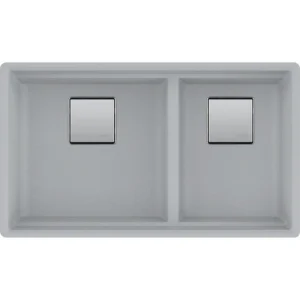 Franke - Peak 32" x 18.75" Undermount Double Bowl Kitchen Sink in Granite Shadow Grey Finish