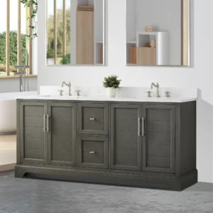 Eagle 750mm Ribbed Wall Hung Vanity Unit & Worktop N2 - Grey, 30x12