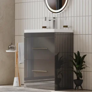 Bathroom Sink Units - Grey, 24x12