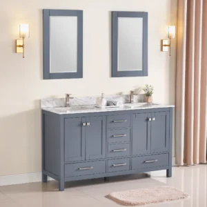 30 Inch Wall-Mount Bathroom Vanity - Grey, 30x12