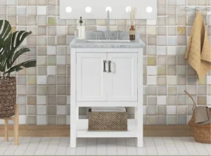 72" Double Bathroom Vanity - White, 30x12