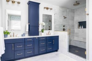 white bathroom sink vanity - 24x12, Blue
