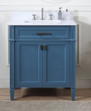 48 Inch Lima Modern Single Sink Bathroom Vanity - Blue, 30x12