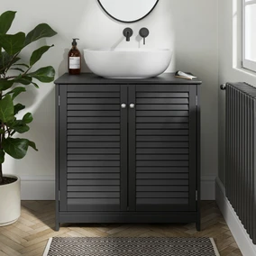 24 Inch Modern Bathroom Vanity With Sink - Black, 30x12