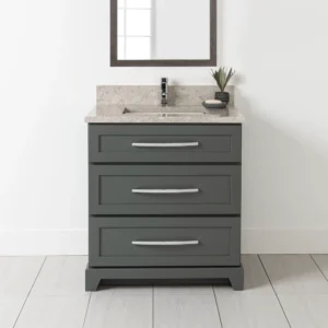 30 Inch Wall-Mount Bathroom Vanity - Grey, 24x12