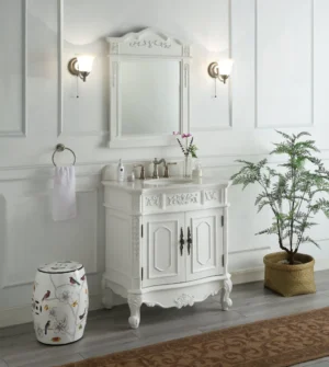 white bathroom sink vanity - 30x12, White