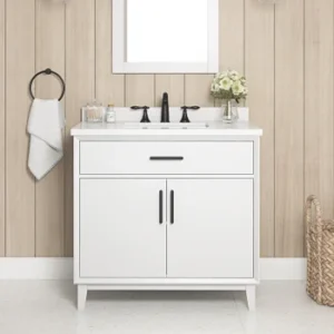 30 Inch Wall-Mount Bathroom Vanity - White, 30x12