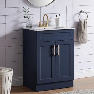 48 Inch Lima Modern Single Sink Bathroom Vanity - Blue, 24x12