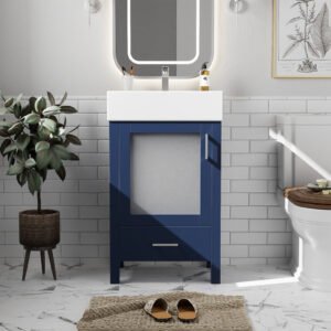 16'' Floating Wall Mounted Bathroom Vanity - Blue, 30x12