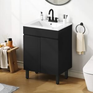 120cm bathroom Combination Unit inc Basin - Black, 30x12