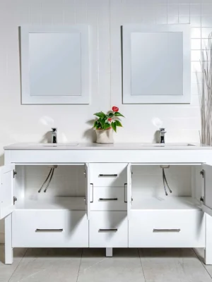 Floating Bathroom Vanity 47"/59" – Single or Double Sink - White, 24x12