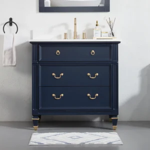 30 Inch Wall-Mount Bathroom Vanity - Blue, 30x12