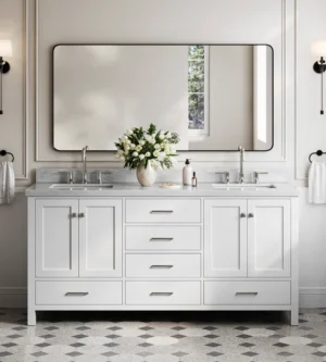 48 Inch Lima Modern Single Sink Bathroom Vanity - White, 24x12