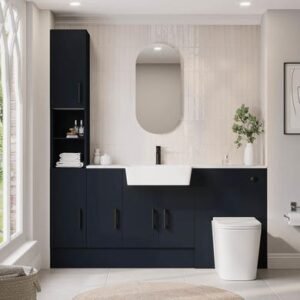 60in Dual Sink Bathroom Vanity - Blue, 30x12