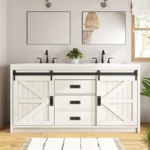 Eagle 750mm Ribbed Wall Hung Vanity Unit & Worktop N2 - White, 30x12