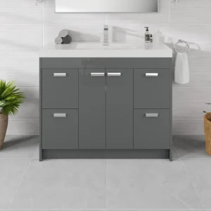 72" Double Bathroom Vanity - Grey, 30x12
