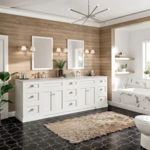 36 in. Single Sink Bathroom Vanity Set in White - White, 30x12