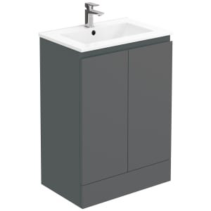 Ultra 60 inch Double Sink Bathroom Vanity - Grey, 24x12
