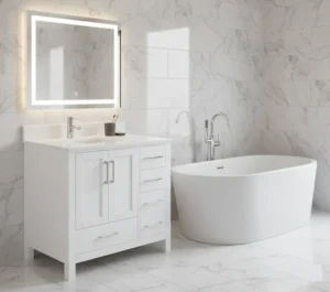 Bathroom Sink Units - White, 24x12