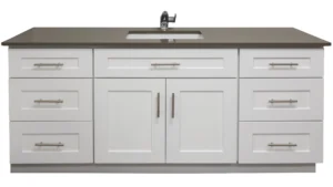 30 Inch Bathroom Vanity with Quartz Top, Soft Close Door & Undermount Sink - White, 30x12