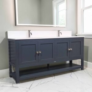 BATHROOM VANITIES DOUBLE SINK - Blue, 24x12