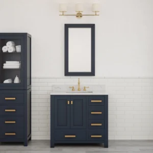 30 Inch Wall-Mount Bathroom Vanity - Blue, 24x12