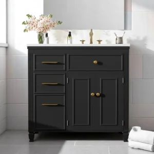 120cm bathroom Combination Unit inc Basin - Black, 24x12