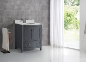 Vintage Bathroom Vanity - Grey, 24x12