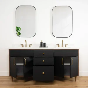 bathroom vanity , double sink - Black, 24x12