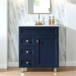 Ultra 60 inch Double Sink Bathroom Vanity - Blue, 24x12