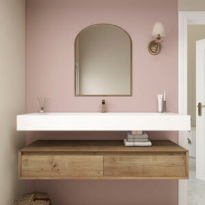 30" Modern Sleek Bathroom Vanity Elegant Ceramic Sink With Solid - Light Oak, 24x12