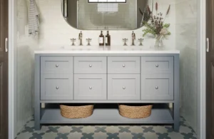 Bridgeport 72" Satin Bathroom Vanity, Double Sink - White, 24x12