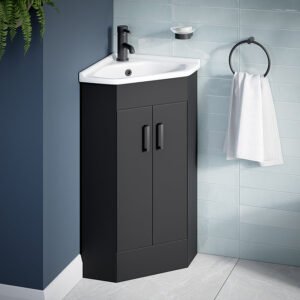 24 Inch Modern Bathroom Vanity With Sink - Black, 24x12