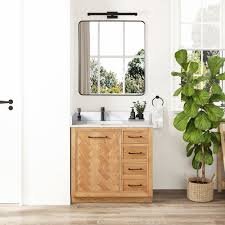 16'' Floating Wall Mounted Bathroom Vanity - Light Oak, 30x12