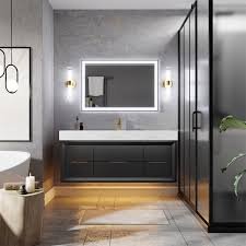 Modern 72" Double Floating Bathroom Sink Vanity - Grey, 24x12