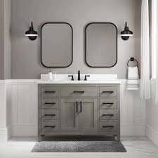 60in Dual Sink Bathroom Vanity - Grey, 24x12