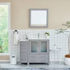 Bridgeport 72" Satin Bathroom Vanity, Double Sink - Grey, 24x12