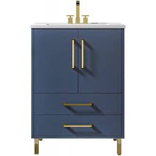 60"Floating Double Sink Vanity - Blue, 24x12
