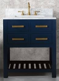 Gill 28" Freestanding Bathroom Vanity with Integrated Sink Top - Blue, 30x12