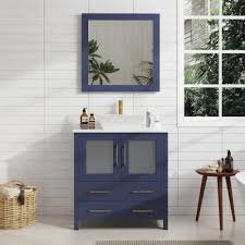 72" Double Bathroom Vanity - Blue, 30x12