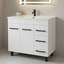 42 in. W x 22 in. D Single Sink Bathroom Vanity - White, 24x12