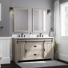 36" Traditional Bathroom Vanity with Resin Sink - Grey, 24x12