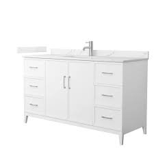 60in Dual Sink Bathroom Vanity - White, 24x12