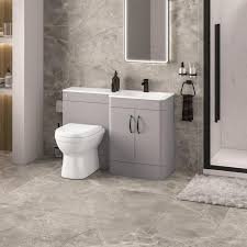 40" Seamless Stone Top with Floating Bathroom Vanity - Grey, 24x12