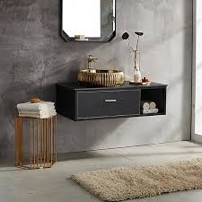 Floating Bathroom Vanity Unit - Black, 24x12