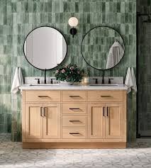 48" Floating Bathroom Vanity Cabinet with 2 Drawers and 2 Side Cabinets - Light Oak, 30x12