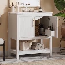Bathroom Vanity with Countertop - White, 24x12