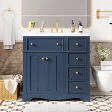 bathroom vanity and sink style - Blue, 24x12