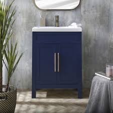 Vintage Bathroom Vanity - Blue, 24x12