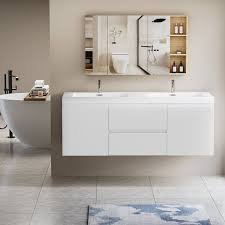 Floating Bathroom Vanity Unit - White, 30x12